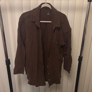 Aerie Men's Textured Brown Shirt Jacket